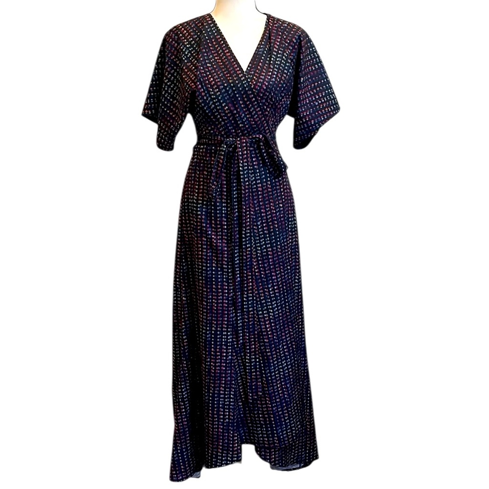 Anthropologie Hutch Arrow Head Black and Purple Maxi Dress XSP XS